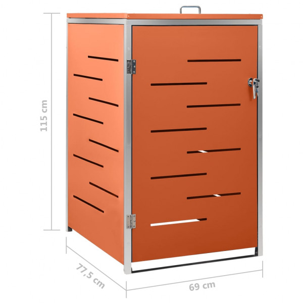 Metall-Mülltonnenbox Orange mit Klappdeckel für 1 Mülltonne (120 / 240l)